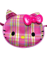 Load image into Gallery viewer, Hello Kitty Shoulder Bag Pink Plaid Small Round 76' 17 Sanrio Purse
