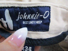 Load image into Gallery viewer, Johnnie-O Pants Adult 38x34 Beige West Coast Prep Flat Front Spandex Chino Mens
