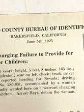 Load image into Gallery viewer, 1925 Wanted Poster Flyer Failure to Provide for Minor Children Photo Antique
