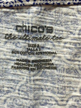 Load image into Gallery viewer, Chicos Shirt Womens 2 Blue Geometric Oversized Lagenlook Boho Flowy Blouse Tunic
