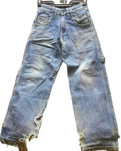 Load image into Gallery viewer, PINTAX Jeans Womens XXXS 3XS (28x27) Blue Denim Ripped Hip Hop Baggy Carpenter
