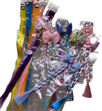 Load image into Gallery viewer, Hair Extensions 16 Pack Clip-in Colorful Braids Bows Ties Party Sleepover NEW
