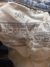 Load image into Gallery viewer, Levi's 501 Jeans Adult 28x24 Distressed Button Fly Light Wash Cut-Offs Mens
