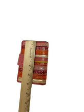 Load image into Gallery viewer, Fossil Wallet Card Holder Coins Pockets Studded Genuine Leather Pink Orange
