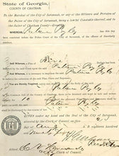 Load image into Gallery viewer, 1895 Arrest Warrant Disorderly Conduct Georgia County Jail Antique Ephemera
