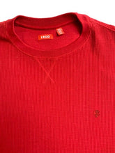 Load image into Gallery viewer, IZOD Shirt Adult 2XLT Red Waffle Knit Thermal Crew Neck Embroidered Logo Mens
