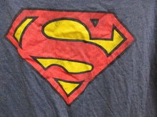 Load image into Gallery viewer, Superman Shirt Womens Medium Blue Classic Logo DC Comics Streetwear Casual Lady
