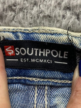 Load image into Gallery viewer, Southpole Jeans Adult 36x30 Blue Denim Skinny Grunge Distressed MCMXCI Mens
