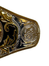 Load image into Gallery viewer, Western Cowboy Belt Buckle Classic Style Golden Horse Fastener Large Men
