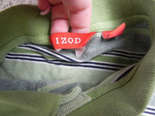 Load image into Gallery viewer, IZOD Shirt Womens Small Green Gray Striped Preppy Rugby Golf Polo Sporty Ladies
