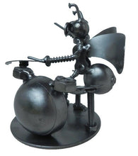 Load image into Gallery viewer, Metal Art Sculpture Scrap Recycled Bee Drummer Nuts &amp; Bolts Figure
