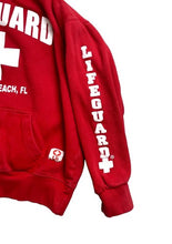 Load image into Gallery viewer, Lifeguard Sweatshirt Adult Medium Red Clearwater Beach FL Hoodie Pullover Mens
