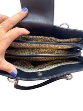 Load image into Gallery viewer, GUESS Los Angeles Handbag Satchel Purse Black Double Handled Shoulder bag Logo
