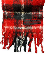 Load image into Gallery viewer, Victoria's Secret Scarf Warm Red Black Plaid Winter Angel Collection 12”x80”

