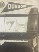 Load image into Gallery viewer, Vintage College Pennant Photo Piano Player Harvard Iowa Yale Dubuque Flags
