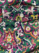 Load image into Gallery viewer, Tommy Hilfiger Shirt Womens Large Green Pink Geometric Floral Contrast Cuffs
