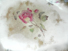 Load image into Gallery viewer, Antique Devon Roses Hand Painted Porcelain Trinket Tray Cheese Plate Stamped
