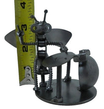 Load image into Gallery viewer, Metal Art Sculpture Scrap Recycled Bee Drummer Nuts &amp; Bolts Figure
