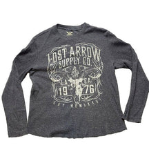 Load image into Gallery viewer, Faded Glory Shirt Adult Large Lost Arrow Affliction Style Waffle Knit Goth Mens
