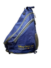 Load image into Gallery viewer, Disney Backpack Cruise Line Castaway Club Member Blue Sling Shoulder Bag
