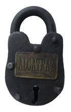 Load image into Gallery viewer, Padlock with Alcatraz Tag Cast Iron, Antique Finish with No Keys
