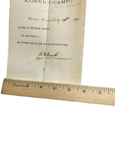 Load image into Gallery viewer, 1892 Convict Camp Requisition Jailer Prisoner Georgia Antique Ephemera
