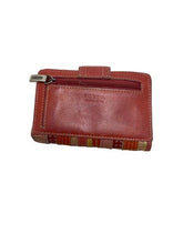Load image into Gallery viewer, Fossil Wallet Card Holder Coins Pockets Studded Genuine Leather Pink Orange
