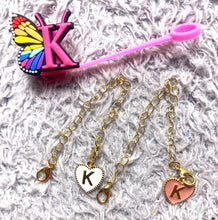 Load image into Gallery viewer, Stanley Straw Topper Initial K Charms Butterfly Cover Silicone Pink NEW
