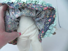 Load image into Gallery viewer, Vintage Brinns Porcelain Doll Black Curly Hair Floral Dress Soft Body - 13" tall
