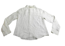 Load image into Gallery viewer, AJ Armani Jeans Shirt Womens 12 White Button Up Casual 100% Linen Italy Ladies
