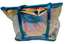 Load image into Gallery viewer, Clear Purse Blue Iridescent Shoulder Strap Concert Festival NEW
