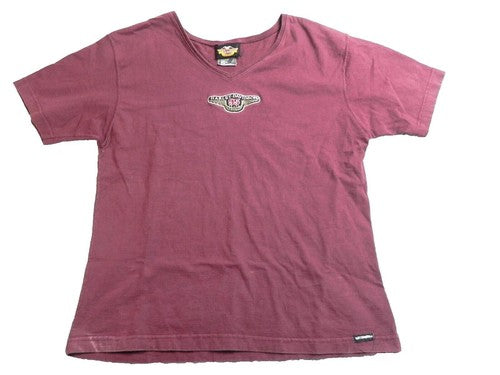 Harley Davidson Shirt Womens Large Burgundy 95 Years American Legend Motorcylces