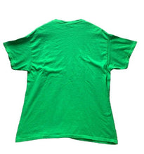 Load image into Gallery viewer, Irish Shirt Adult Large Kelly Green Lightning Bolt Clover Shamrock Spellout Mens
