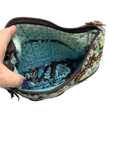 Load image into Gallery viewer, Vera Bradley Small Purse Teal Brown Quilted Paisley Shoulder Bag Handbag
