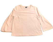 Load image into Gallery viewer, Kaari Blue Shirt Womens 2X Peach Boxy Bell Sleeve Curvy Blouse Boho Plus Ladies

