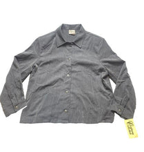 Load image into Gallery viewer, Company Collection Shirt Womens 16 Heather Gray Button Up Herringbone Career NWT
