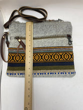 Load image into Gallery viewer, Myra Shoulder Bag Purse Crossbody Leather Strap Canvas Woven Western Boho
