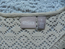 Load image into Gallery viewer, Chico's Shirt Womens 1 Cut Out Eyelet Hi Low Blouse Casual Short Sleeve Ladies
