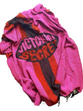 Load image into Gallery viewer, Victoria's Secret Blanket Throw Lap One Size Fringe Logo Lip Red Pink 54"x46"
