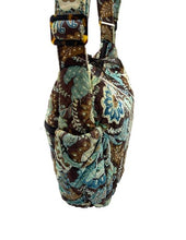 Load image into Gallery viewer, Vera Bradley Small Purse Teal Brown Quilted Paisley Shoulder Bag Handbag
