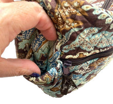 Load image into Gallery viewer, Vera Bradley Small Purse Teal Brown Quilted Paisley Shoulder Bag Handbag
