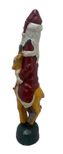 Load image into Gallery viewer, Old World Santa Candlestick Holder St. Nick Christmas Red Suit Reindeer Original
