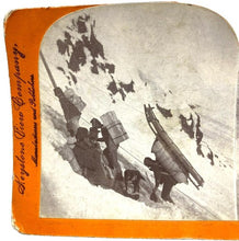 Load image into Gallery viewer, VTG Keystone Stereoview Photo Card 1898 Chilkoot Pass Alaska Klondike Gold Rush
