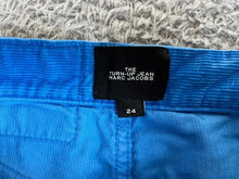 Load image into Gallery viewer, Marc Jacobs Pants Womens 24x25 Blue The Turn-Up Jean Corduroy Capri Crop Italy
