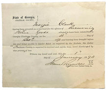 Load image into Gallery viewer, 1894 Chatham County Arrest Warrant Receiving Stolen Goods Antique Ephemera
