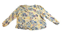 Load image into Gallery viewer, Zac &amp; Rachel Shirt Womens 1X Yellow Smocked AOP Flower Boho Plus Rayon Ladies
