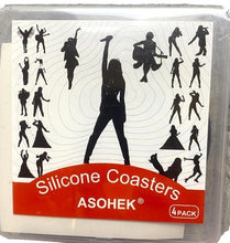 Load image into Gallery viewer, Taylor Swift Inspired Silicone Coasters Swiftie Black - 4 Pack NEW
