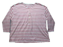 Load image into Gallery viewer, Talbots Shirt Womens 2X Henley Buttons Striped Casual Blouse Plus Ladies
