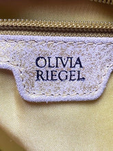 Load image into Gallery viewer, Olivia Riegel Purse Gold Shimmer Tassel Key Fob Luxury Wedding Formal Shoulder
