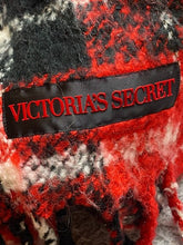 Load image into Gallery viewer, Victoria's Secret Scarf Warm Red Black Plaid Winter Angel Collection 12”x80”
